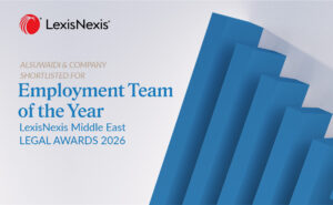 Alsuwaidi & Company shortlisted for Employment Team of the Year at the LexisNexis Middle East Legal Awards 2026.